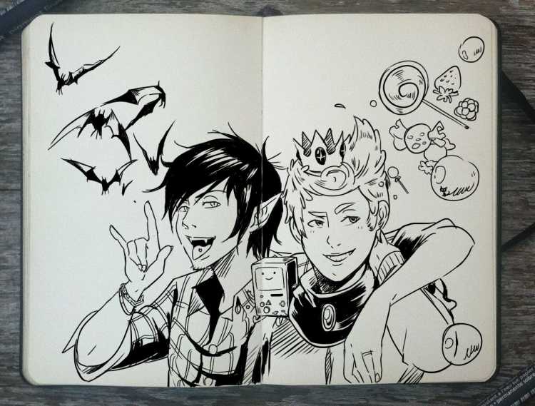 Рисунки в скетчбуке парни