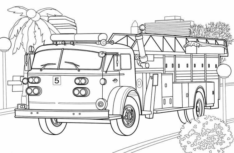 Раскраска пожарная машина