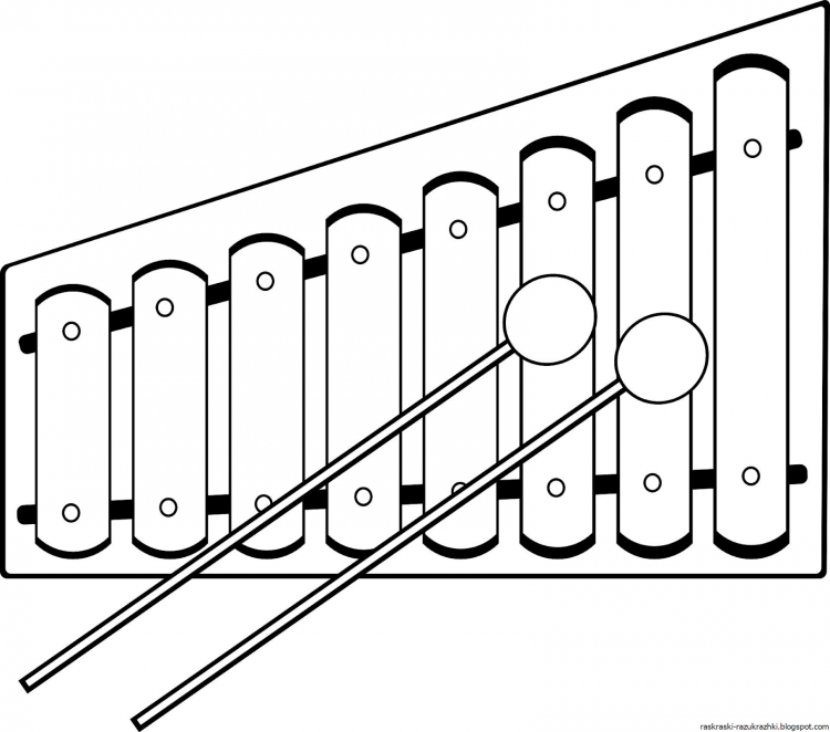 Маракасы музыкальный инструмент раскраска