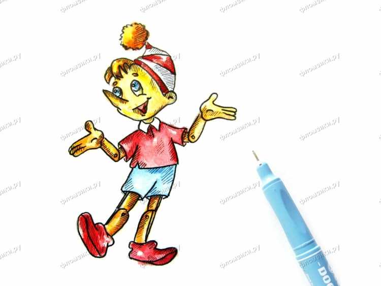 Буратино рисунок