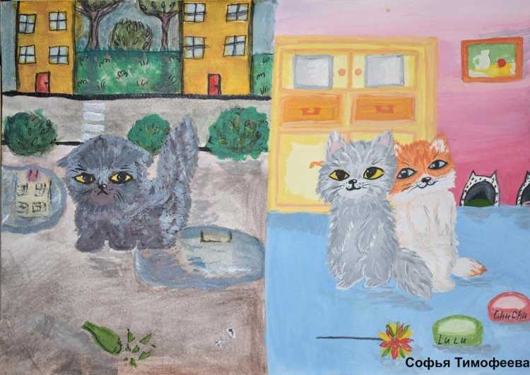 Детские рисунки бездомные животные