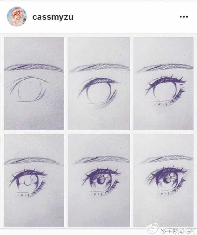 Глаз ручкой пошагово