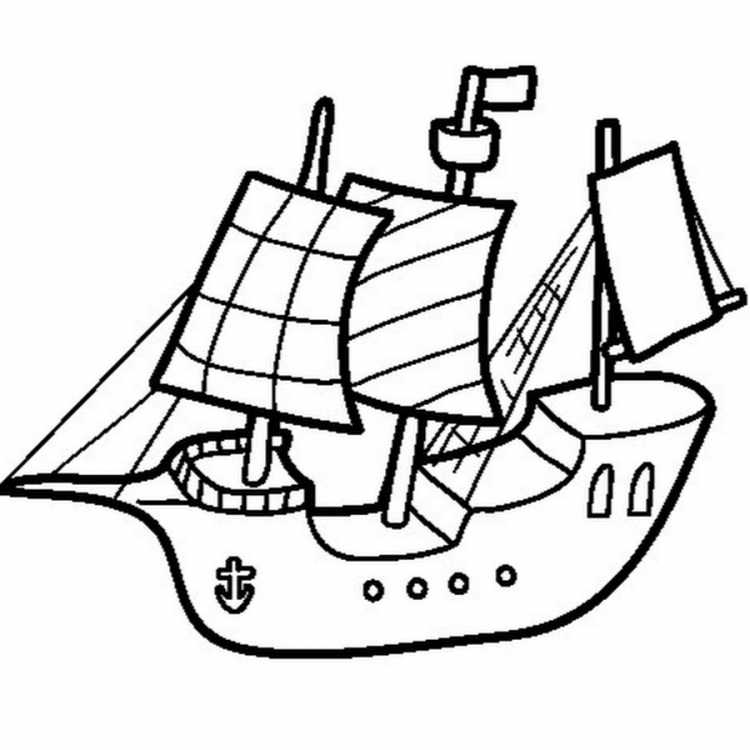 Раскраска. Кораблик