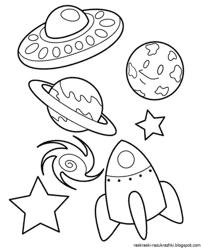 Космический корабль раскраска для малышей