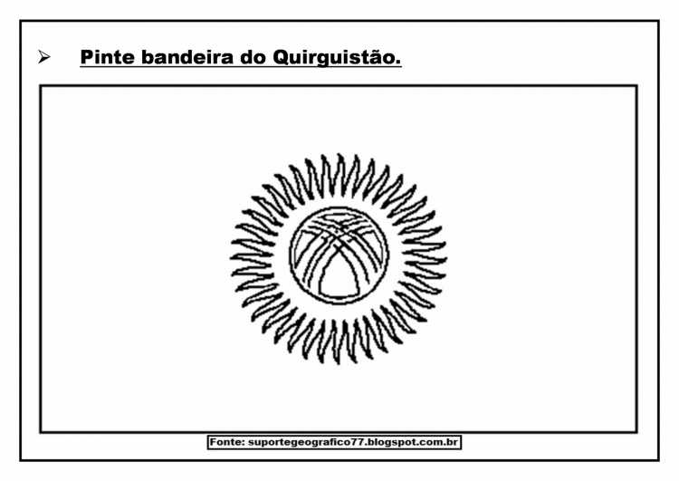 Флаг Киргизии раскраска