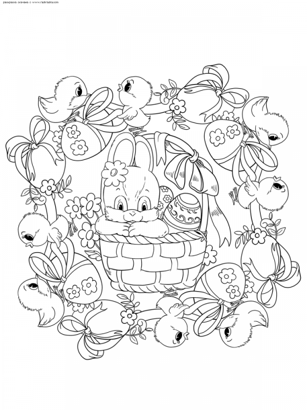 Раскраска Пасха для детей