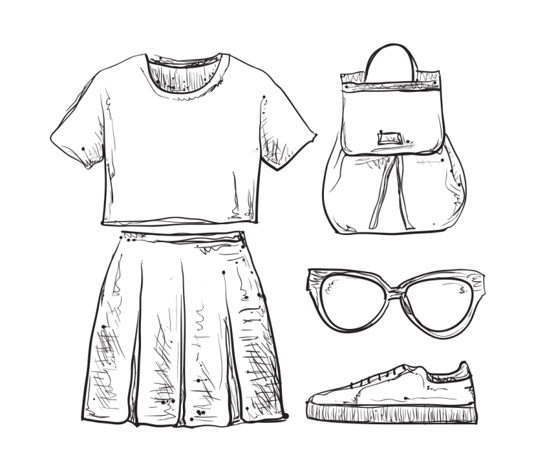 Одежда карандашом