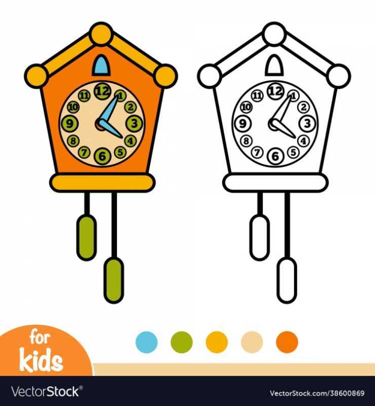 Часы раскраска для детей
