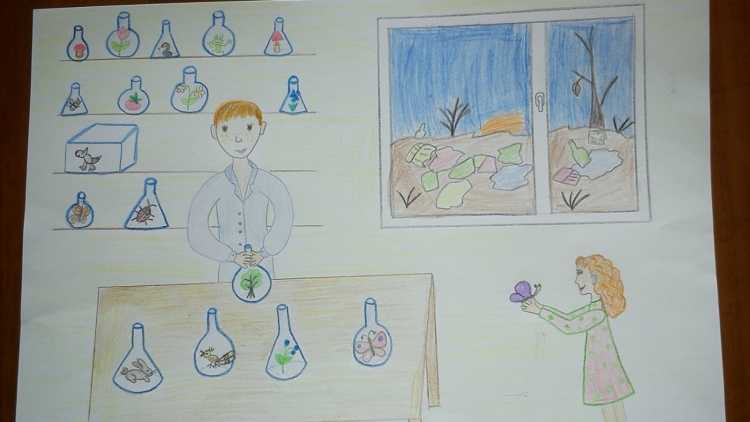 Рисунок наука глазами детей девочка