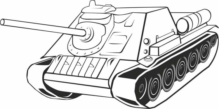 Раскраска танк для детей су100