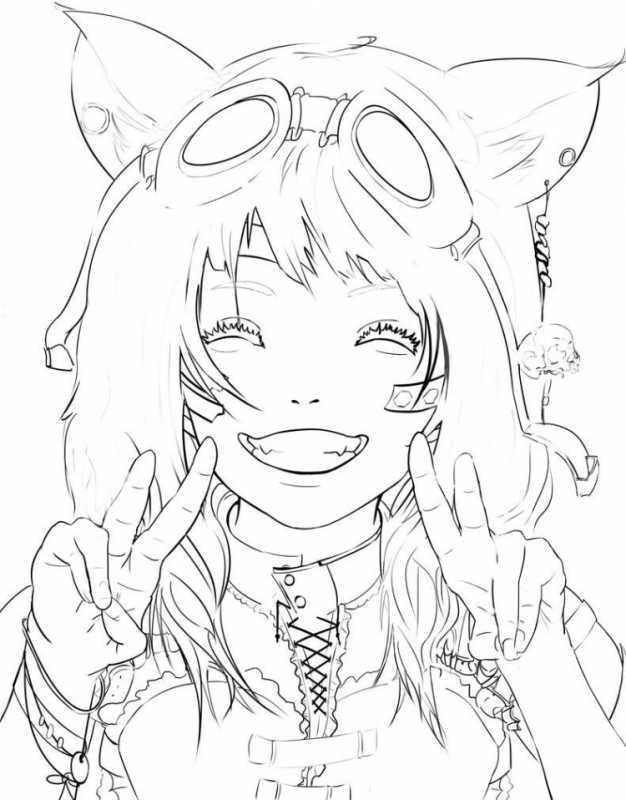 Раскраски Чиби девочки