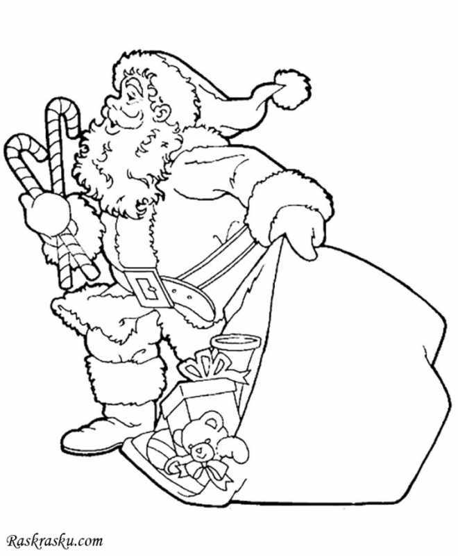 Раскраски Деда Мороза и Снегурочки