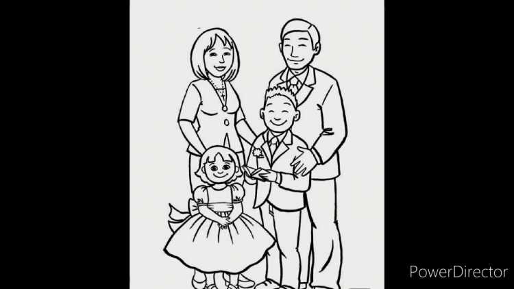Семья раскраска для детей