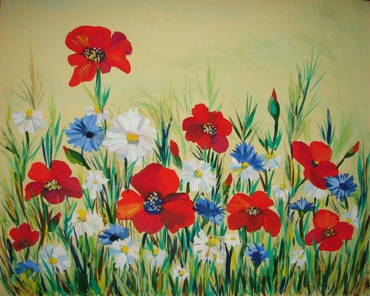 Рисование полевых цветов