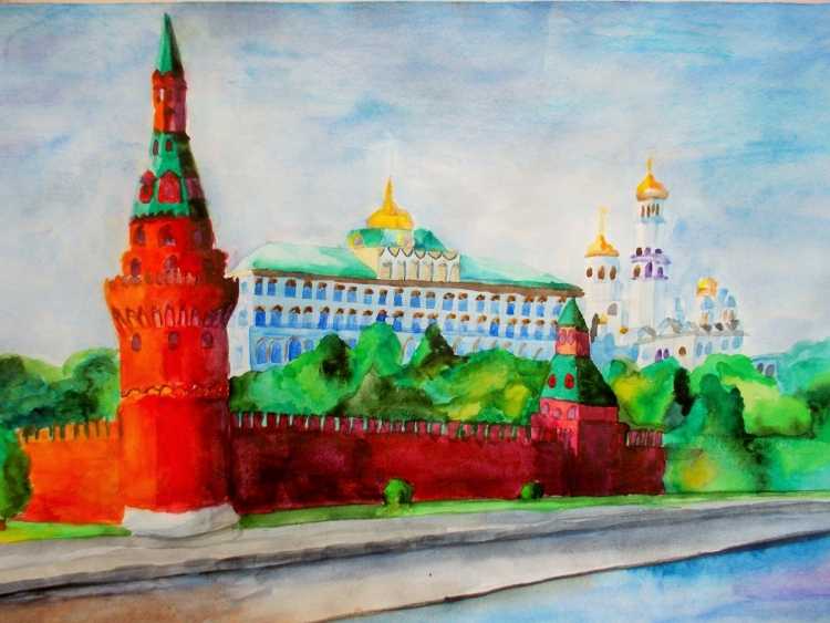 Московский храм Василия Блаженного рисунок