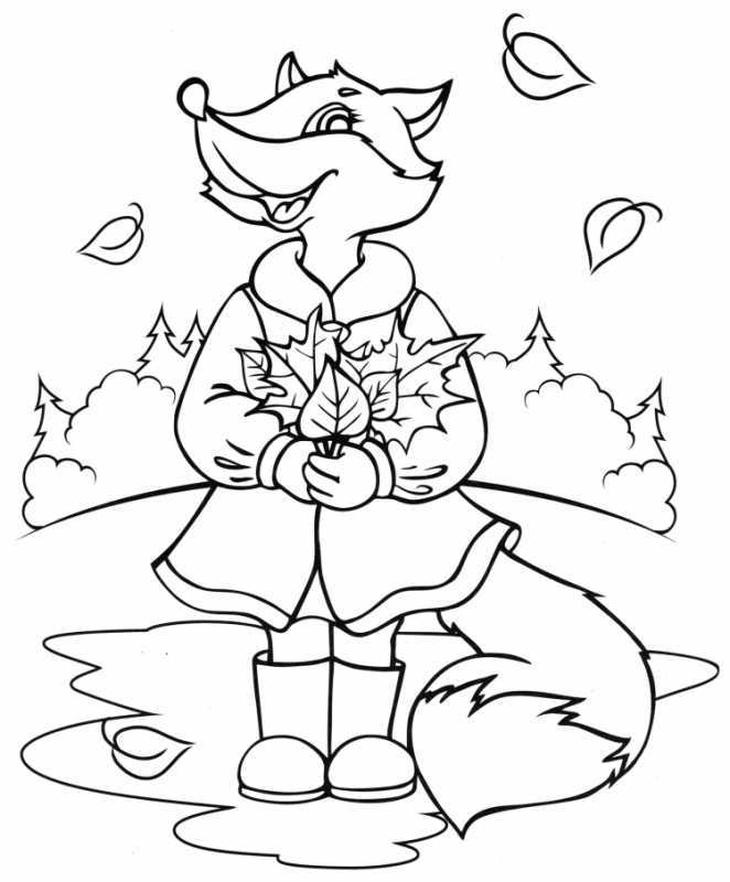 Раскраска милая Лисичка