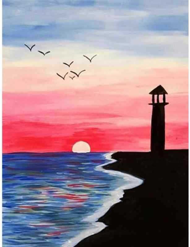 Романтический пейзаж легко