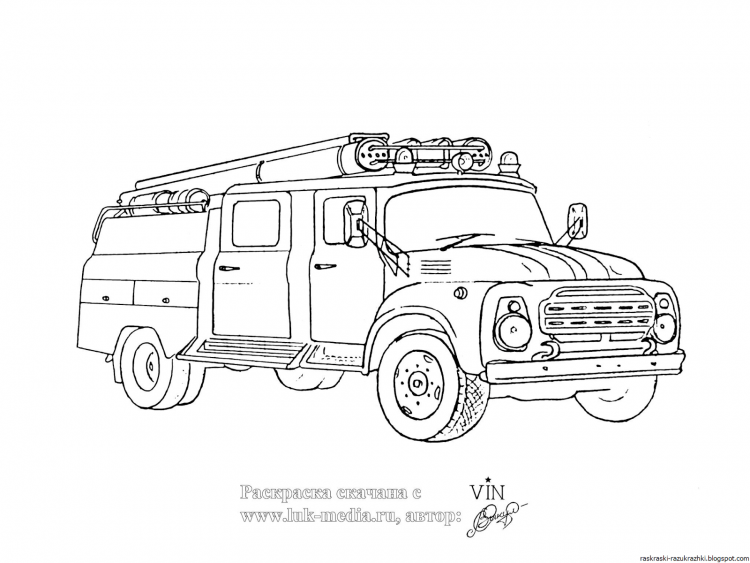 Раскраска пожарная машина