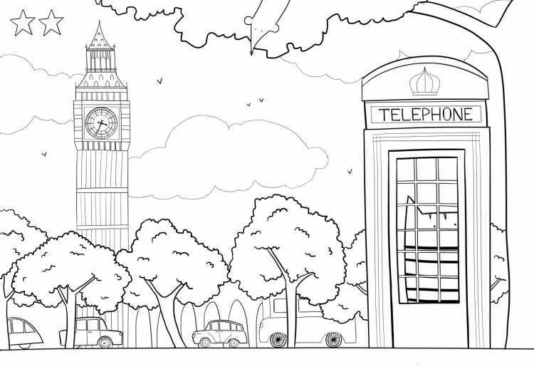 Англия раскраска