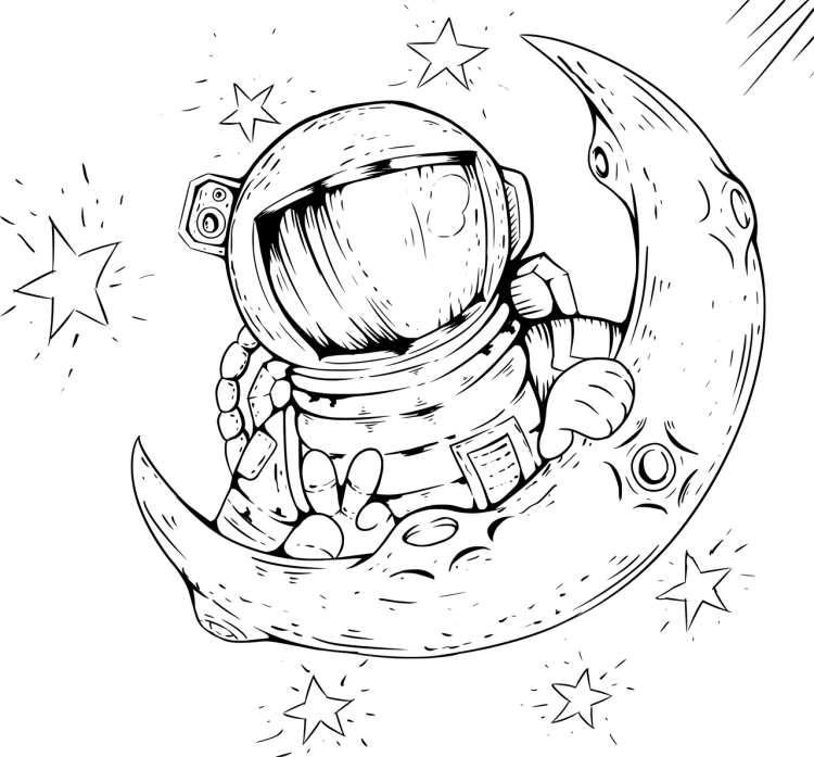 Космонавт раскраска