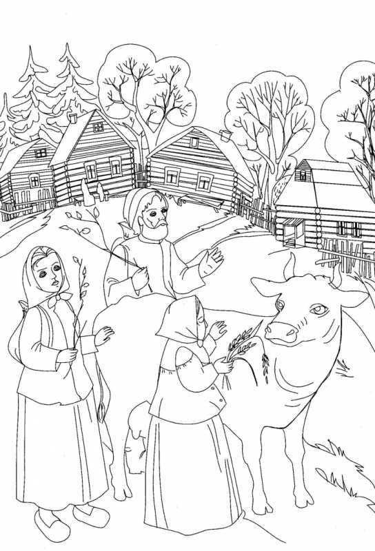 Раскраски колядки для детей