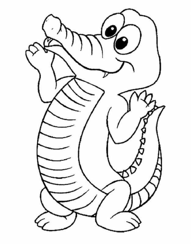 Раскраска крокодил и тигр