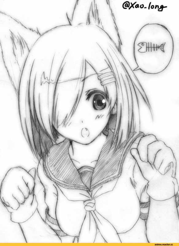 Аниме для срисовки девушки с ушками
