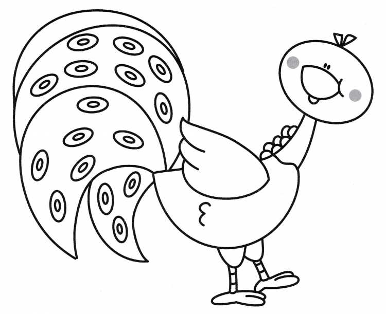 Павлин. Раскраска