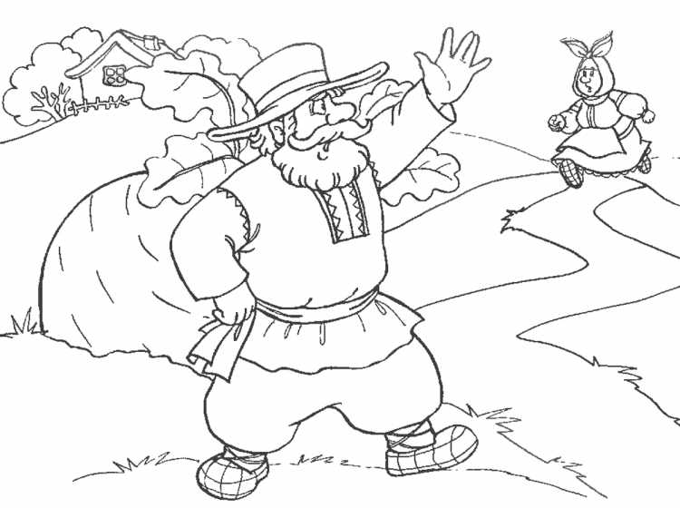 Герои сказки Репка раскраска