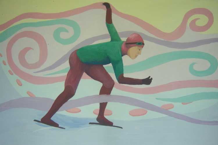 Спорт рисунок цветными карандашами