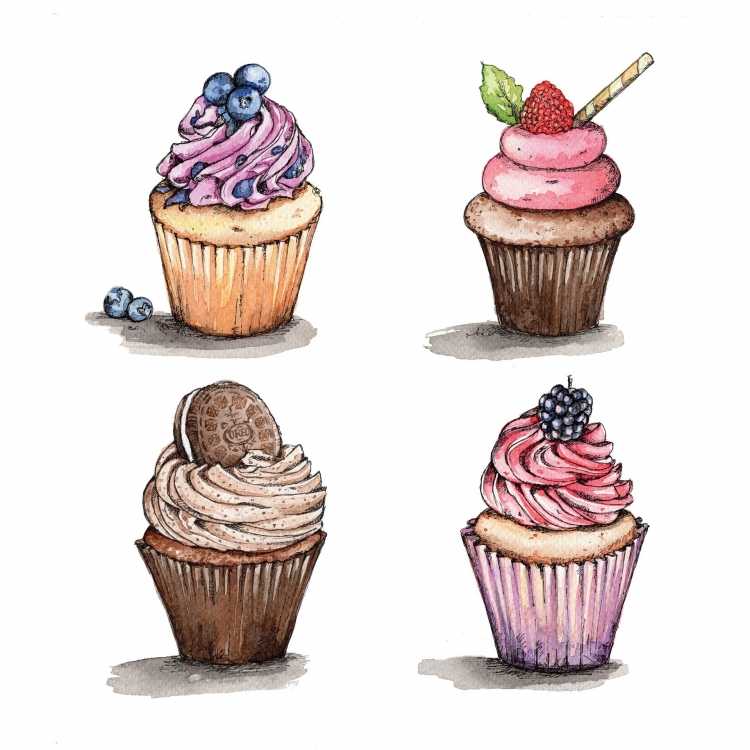 Пироженки акварелью