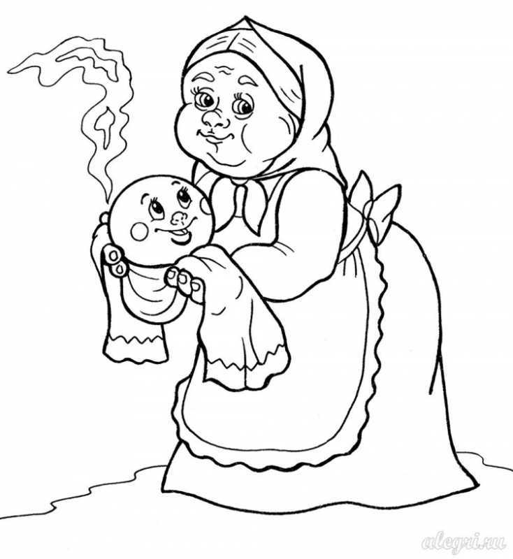 Детские раскраски Колобок
