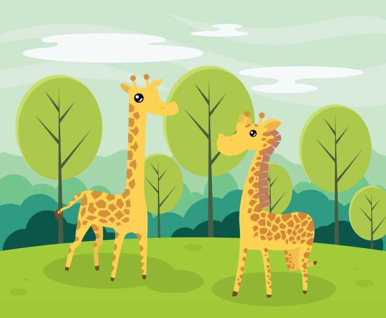 Жираф нарисовать ребенку