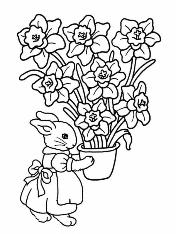 Весенние цветы раскраска для детей