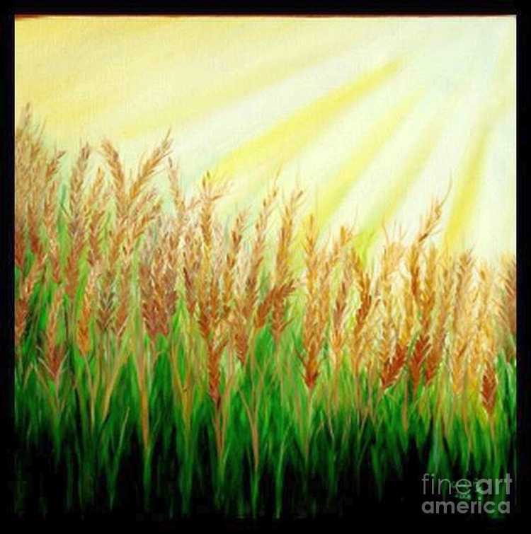 Рисование пшеничное поле