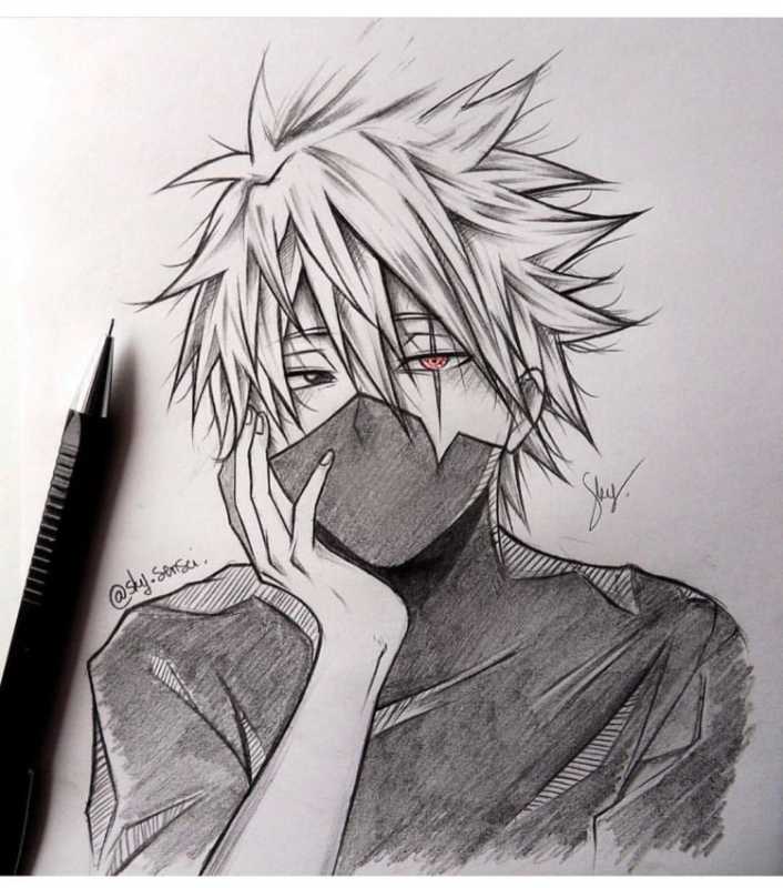 Аниме лицо в профиль парня