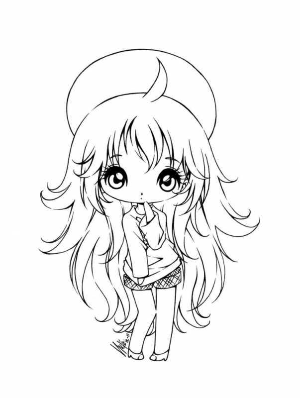 Милые раскраски аниме Чиби