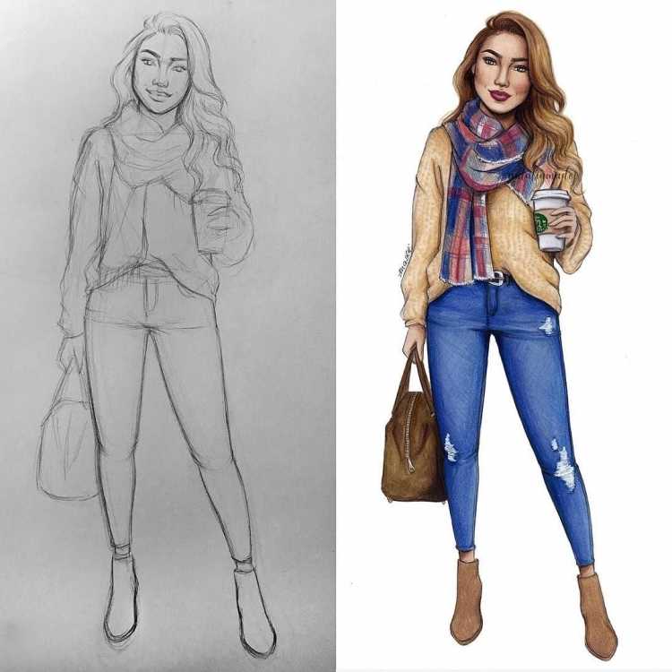 Нарисовать человека в одежде