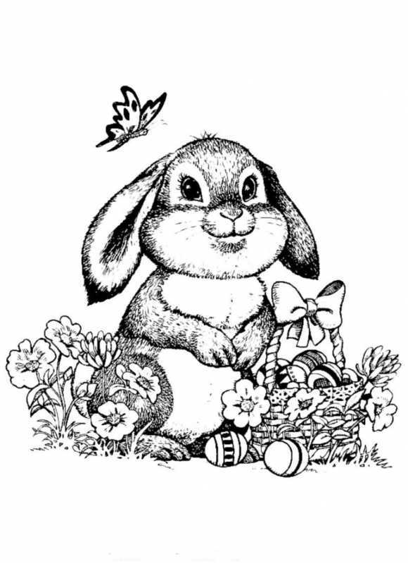 Пасхальный заяц раскраска