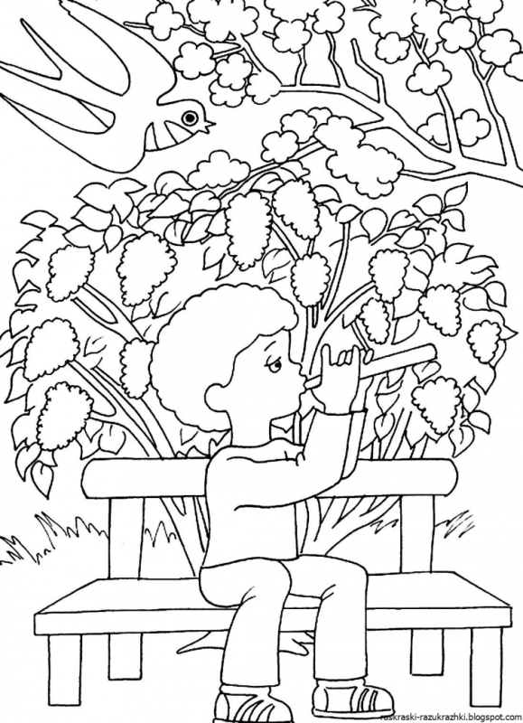 Весенние птичц раскраска