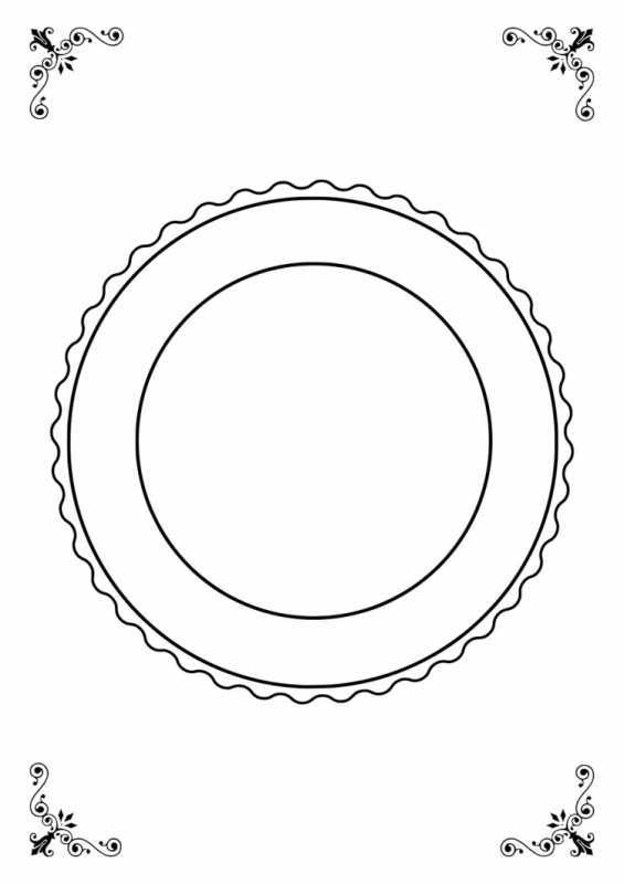 Контур тарелки для раскрашивания