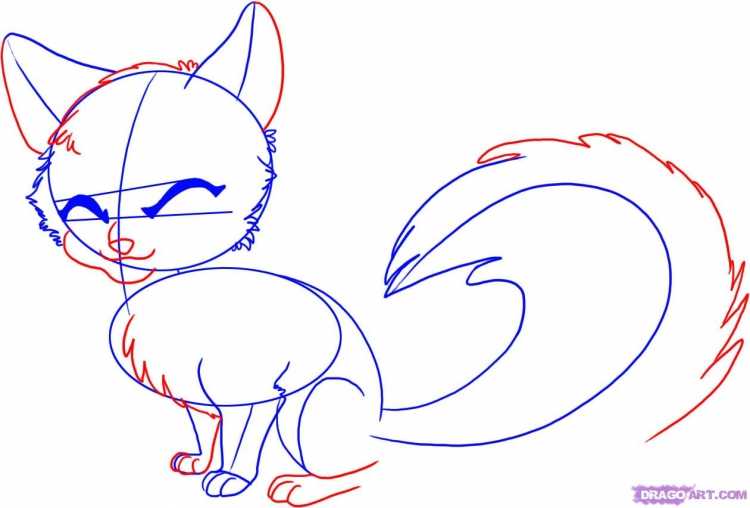 Поэтапное рисование Лисенка