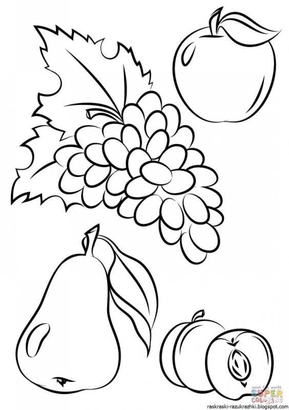 Раскраска "фрукты"