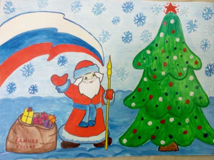 Детские рисунки Деда Мороза