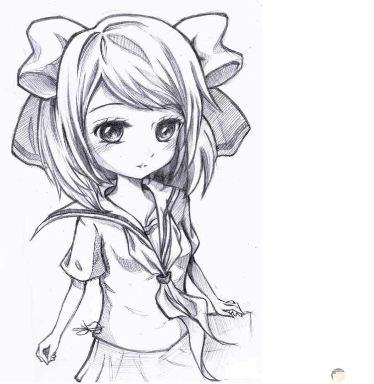 Горничные аниме набросок