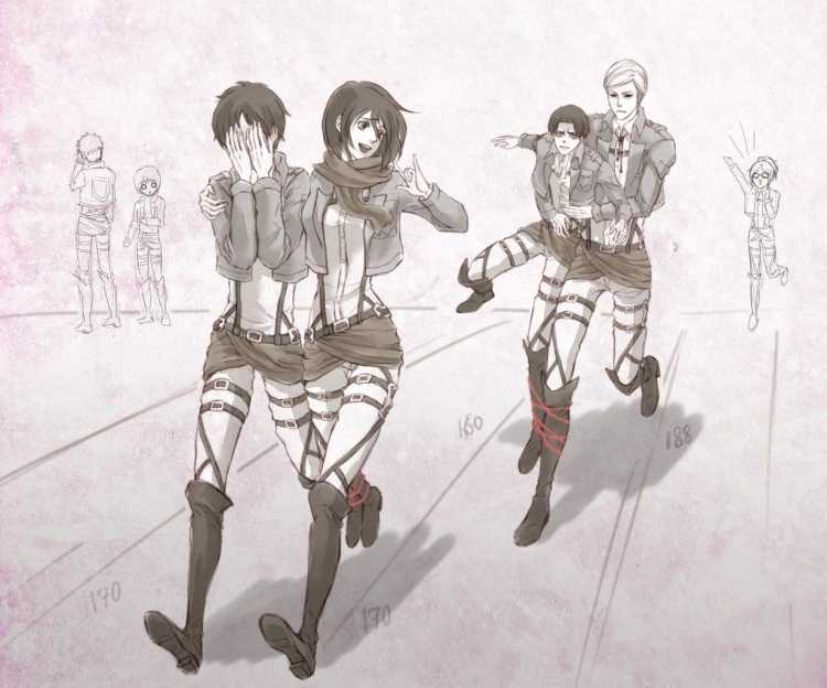 Эрвин Эрен и Микаса