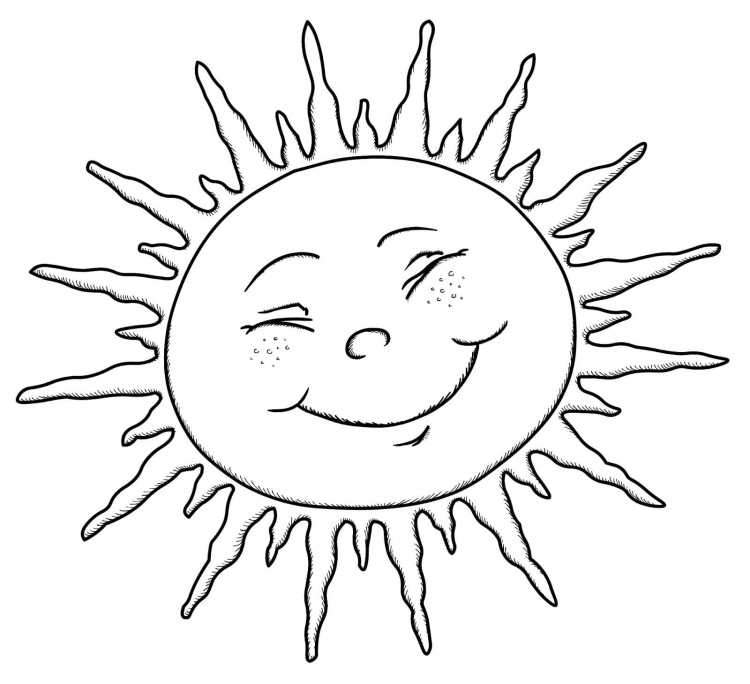Солнце трафарет для вырезания из бумаги
