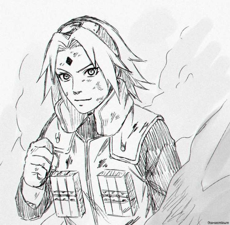 Сакура Харуно для срисовки карандашом