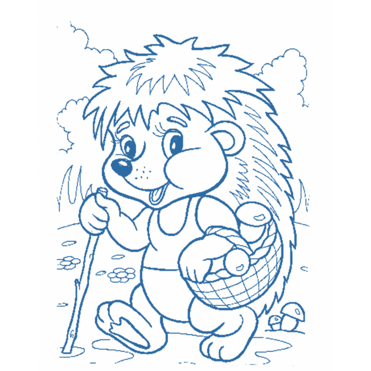 Раскраска испуганный Ежик