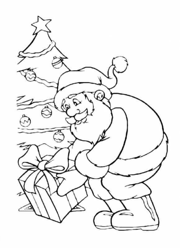 Раскраска дед Мороз для детей 3 лет